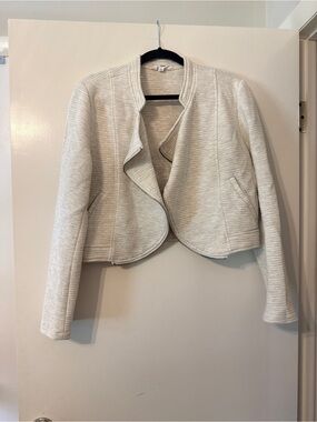 BB Dakota Cream Cropped Open-Front Blazer